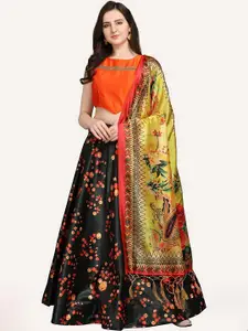 Kaizen TEXO FAB Floral Printed Semi-Stitched Lehenga & Unstitched Blouse With Dupatta