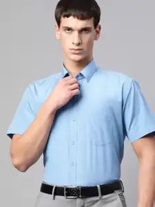 English Navy Spread Collar Slim Fit Formal Shirt