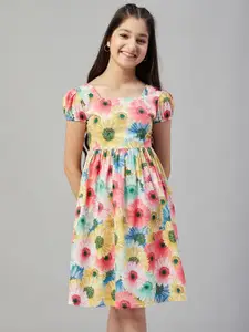Stylo Bug Girls Floral Printed Fit & Flare Dress
