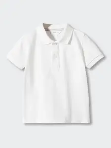 Mango Kids Boys Polo Collar Pure Cotton T-shirt