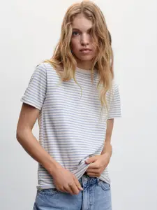 MANGO Striped Sustainable Cotton T-shirt