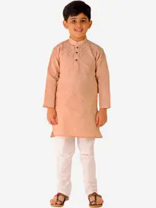 Pro-Ethic STYLE DEVELOPER Boys Woven Design Mandarin Collar Kurta with Pyjamas