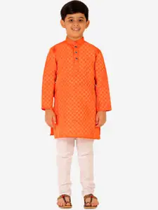 Pro-Ethic STYLE DEVELOPER Boys Woven Design Pure Cotton Kurta with Pyjamas