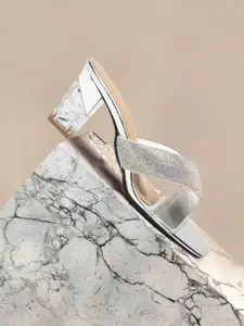 Bruno Manetti Embellished Open Toe Block Heels