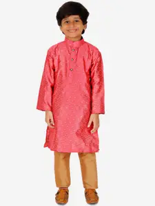 Pro-Ethic STYLE DEVELOPER Boys Geometric Woven Design Pure Cotton Kurta With Pyjamas