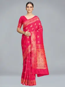 MONJOLIKA FASHION Ethnic Motifs Woven Design Silk Blend Banarasi Saree