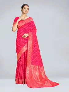 MONJOLIKA FASHION Woven Design Silk Blend Banarasi Saree