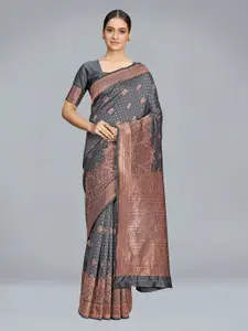 MONJOLIKA FASHION Ethnic Motifs Woven Design Silk Blend Banarasi Saree