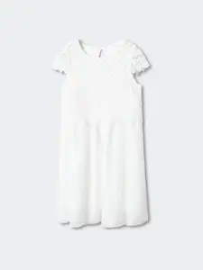 Mango Kids Girls Floral Self Design Fit & Flare Dress