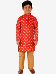 Pro-Ethic STYLE DEVELOPER Boys Paisley Printed Mandarin Collar Kurta with Pyjamas