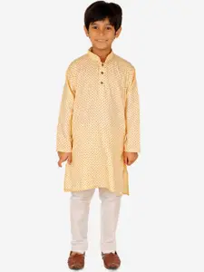 Pro-Ethic STYLE DEVELOPER Boys Geometric Printed Mandarin Collar Kurta with Pyjamas