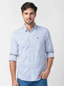 Globus Horizontal Striped Pure Cotton Regular Fit Long Sleeves Casual Shirt