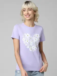 ONLY Onljoyful Song SS Floral Printed Cotton T-shirt