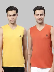 MACK JONNEY Pack of 2 V-Neck Sleeveless Cotton T-shirts
