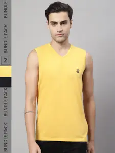 MACK JONNEY Pack of 2 V-Neck Sleeveless Cotton T-shirt