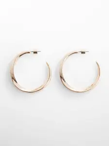 MANGO Women Circular Shaped Sustainable Half Hoop Earrings