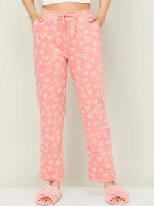 Ginger by Lifestyle Printed Mid-Rise Cotton Lounge Pants