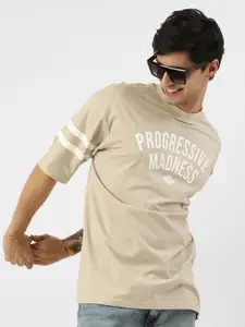 Maniac Typography Printed Boxy Cotton T-shirt