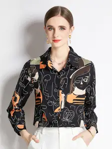 JC Collection Printed Spread Collar Casual Shirt