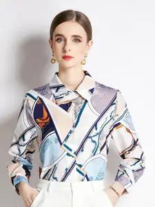 JC Collection Women Printed Spread Collar Casual Shirt