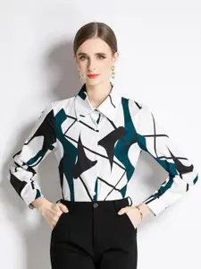 JC Collection Geometric Printed Casual Shirt