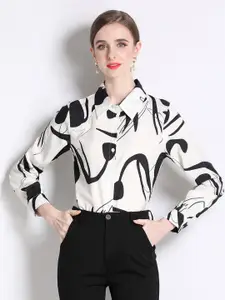 JC Collection Printed Spread Collar Casual Shirt
