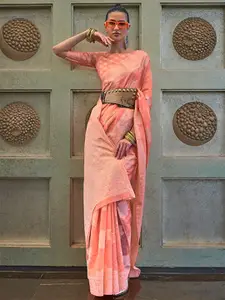 ODETTE Floral Woven Design Silk Blend Saree