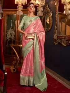 ODETTE Floral Woven Design Saree With Contrasting Border