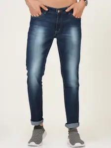 VUDU Men Narrow Slim Fit Light Fade Stretchable Cotton Jeans