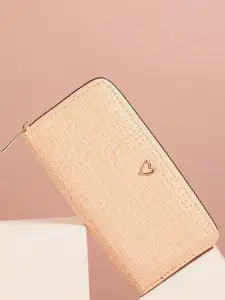 HAUTE SAUCE by  Campus Sutra HAUTE SAUCE by Campus Sutra Women Textured Zip Around Wallet