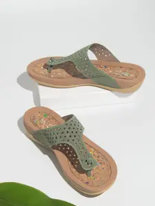 Inc 5 Laser Cuts T-Strap Flats
