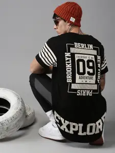 Moda Rapido Men Black Solid Longline T-shirt