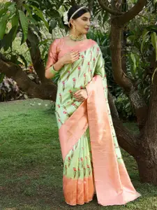 Anouk Floral Woven Design Silk Cotton Bagh Saree