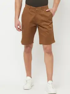 Cantabil Men Checked Mid-Rise Cotton Shorts