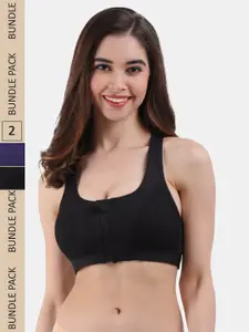 Amour Secret Pack of 2 Dry-Fit All Day Comfort Seamless Racerback Sports Bra
