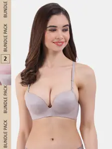 Amour Secret Pack of 2 Lightly Padded All Day Comfort Seamless Push-up Bra