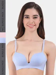 Amour Secret Pack Of 2 Lightly Padded All Day Comfort Seamless Plunge Bra