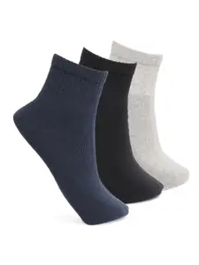 UnderJeans by Spykar Men Pack Of 3 Ankle-Length Cotton Socks