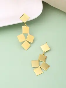 VIRAASI Gold-Plated Geometric Drop Earrings