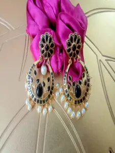 Runjhun Kundan Studded Gold-Plated Chandbalis Earrings