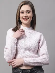 NoBarr Women Turtle Neck Cable Knit Pullover