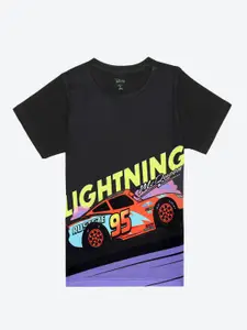 YK Disney Boys Cars Printed Round Neck T-shirt