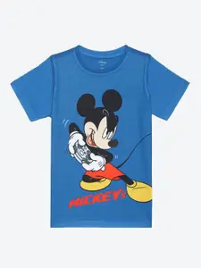 YK Disney Boys Mickey Mouse Printed Round Neck T-shirt