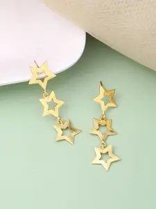 VIRAASI Gold-Plated Star Shaped Drop Earrings