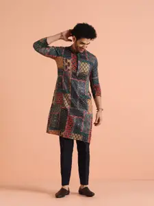 KISAH Men Abstract Printed Regular Fit Kurta