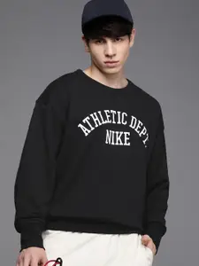 Nike NSW Trend FLC Crew Round Neck Typography Printed Pure Cotton Sweatshirt