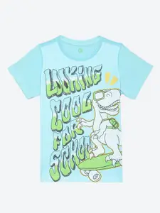 YK Boys Typography Printed Cotton T-shirt