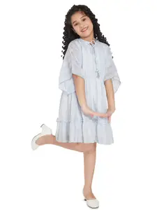 Peppermint Girls Striped Extended Sleeves A-Line Dress