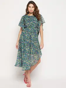 Bitterlime Floral Georgette Maxi Dress