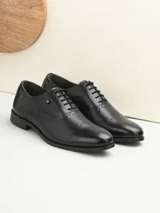 House of Pataudi Men Genuine Leather Lace-Up Formal Derbys